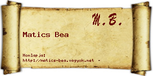 Matics Bea névjegykártya